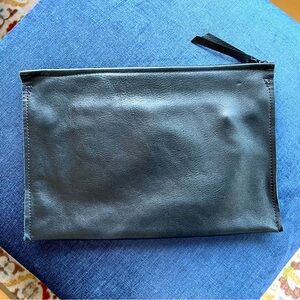 Rough & Tumble Large Black Leather Clutch